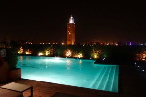 View at night while swimming