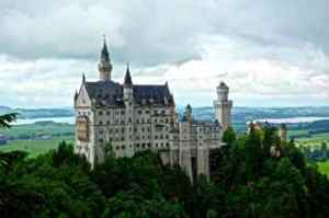 View of Castle from Maria's Bridge (built in 1881). Bridge has open rails that your kids could easily slip through. Norm took this obviously!