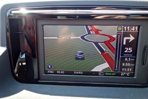 Here is Betsy getting us lost. Not really, we think it was just a new round a bout.