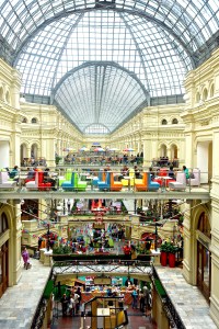 GUM Department store in Moscow. Three levels of great shopping!