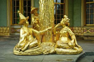 Ornate statues on outside of the China House