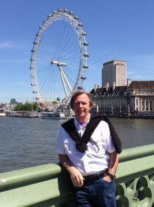 Norm looking very dapper. Please also note the "Eye of London" in the background as it is very hard to take focus away from Norm.