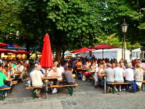 We'll be back again to sit with these folks only under a tent at Oktoberfest!