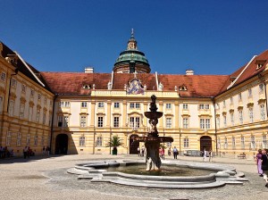 Front view of the courtyard to church