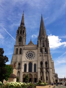 Cathedral of Chartres, from 1193, known for the best stain glass windows. We had Mass here on Sunday.