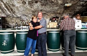 After the tasting, Norm and Dominique pose for a picture while Alain takes care of business.