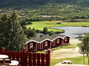 They pull their caravans up to these little cabins and park them alongside. Some look like they are attached to the caravans.