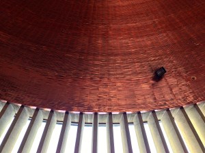 The dome of the church is made from a copper disc.