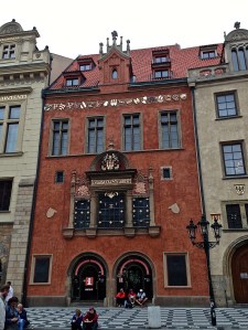 Nice building along the side of the town square.
