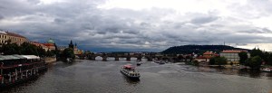 View of the Vltava River from the Charles Bridge