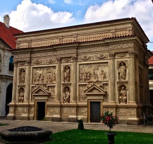 This is the Santa Casa of Loreto ( a replica of the original) it is decorated on the outside with stories of Mary's life.