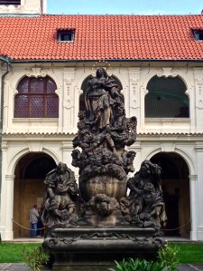 A statue dedicated to Mary on the grounds of the santa casa Loreto