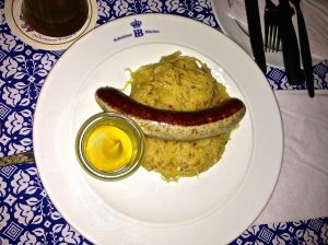 What else to get but Bratwurst and Kraut