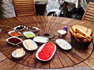 And they sent us off with a very nice HEALTHY breakfast! Norm wants this lazy susan at home... Right....