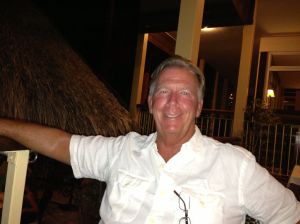 Our last dinner out in Bora Bora, at the Saint James. Won't be smiling like this tomorrow!