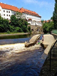 Lots of water activities all day along the river.