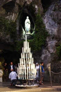 A picture of the original grotto. Water still flows from the stones surrounding this shrine and you can touch it as you walk by.