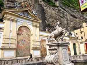 and along the horse baths....