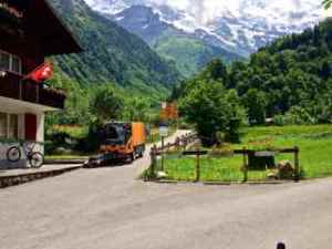 Switzerland is so clean the even wash the biking/hiking paths.