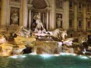 Beautiful Trevi Fountain at night