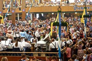 Band taking a break and drinking a beer between sets!