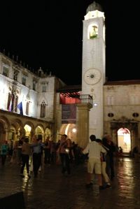 Everyone danced in the middle of the square to the live music.