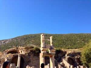Two columns left of the Temple of Domitian