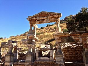 Temple of Hadrian, the Emperor of Rome, a very small temple for the Emperor.