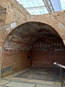 Interior of one of the Terrace houses. All the colors are pictures and are made out of marble.