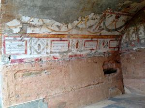 It's like the different color of marble they used for these pictures were actually their wallpapering!