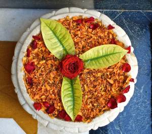 One of the many flower arrangements hanging around the hotel! These are done daily with fresh flowers