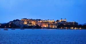 This is the City Palace at night.