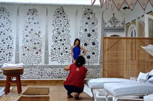 One of the gals that was in the photo shoot for the promotion. We caught her poolside here.