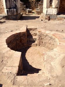 The baptismal in the Church of Mary 