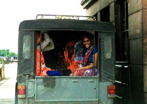 These gals kept staring at Rita, we said to the driver, it must be b/c of Rita's blonde hair. He said, NO... it's b/c she's WHITE!! LOL !