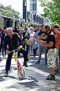 Actually, NO ONE could even get it started, they didn't even pedal once!