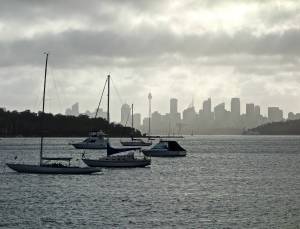 View of Sydney from our ferry trip. 