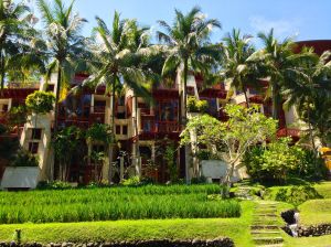 On our way to our villa. Such pretty grounds.