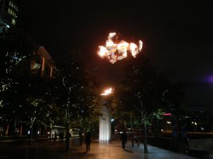 Whoah!! Didn't know the fire was coming out of this when we walked by! We both jumped!