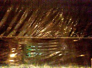 Our view the next night at dinner! with the plastic down protecting us from the rain!