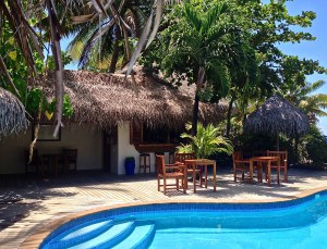 Our pool and house bar in Aitutaki! The bar was on the honor system. You just write it down whenever you help yourself to anything!