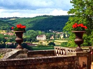 View of another castle nearbyPuymartin in the background. They are everywhere!