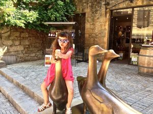 Jasmine playing with her new duck friends!