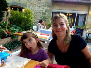 Here is Jasmine's facial expression trying to show me how you pronounce "trois"! TWA!! I still can't do it right!