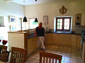 Photo of kitchen with Chef. 