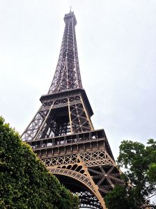 Mary's first sighting of the Eiffel Tower.