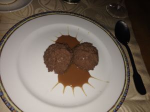 Or would you prefer chocolate mouse with carmel sauce?  