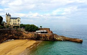 The old port in Biarritz, now lined with seafood restaurants.