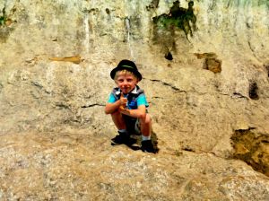 St. Christophe's Rock... Thousands of people lived up here in houses built into the rocks, here is Tinael as we enter the rock village.