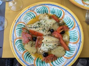 One of the fish meals we found at Il Portico in Greve. This one is the John Dory with potatoes and tomatoes. Delicious.